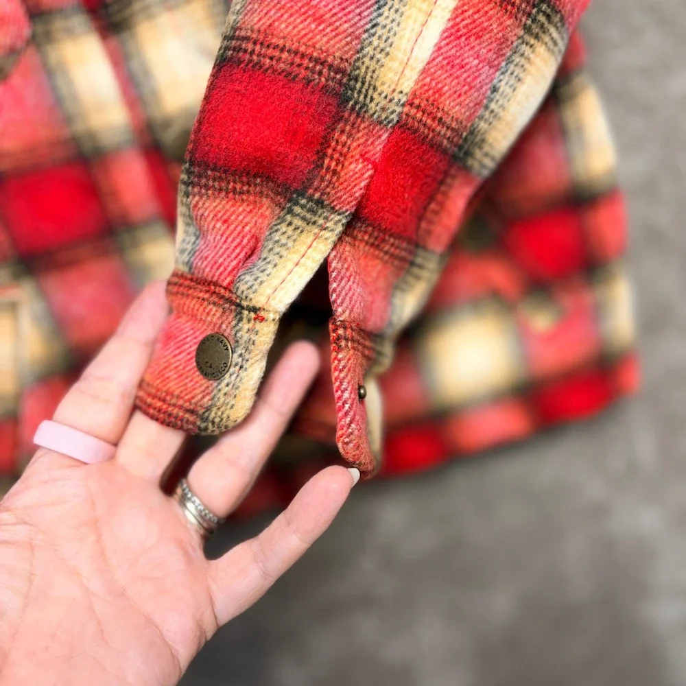 Old Navy Kids Red Plaid Flannel Shirt Jacket Quilted Lined Shacket 4T Toddler